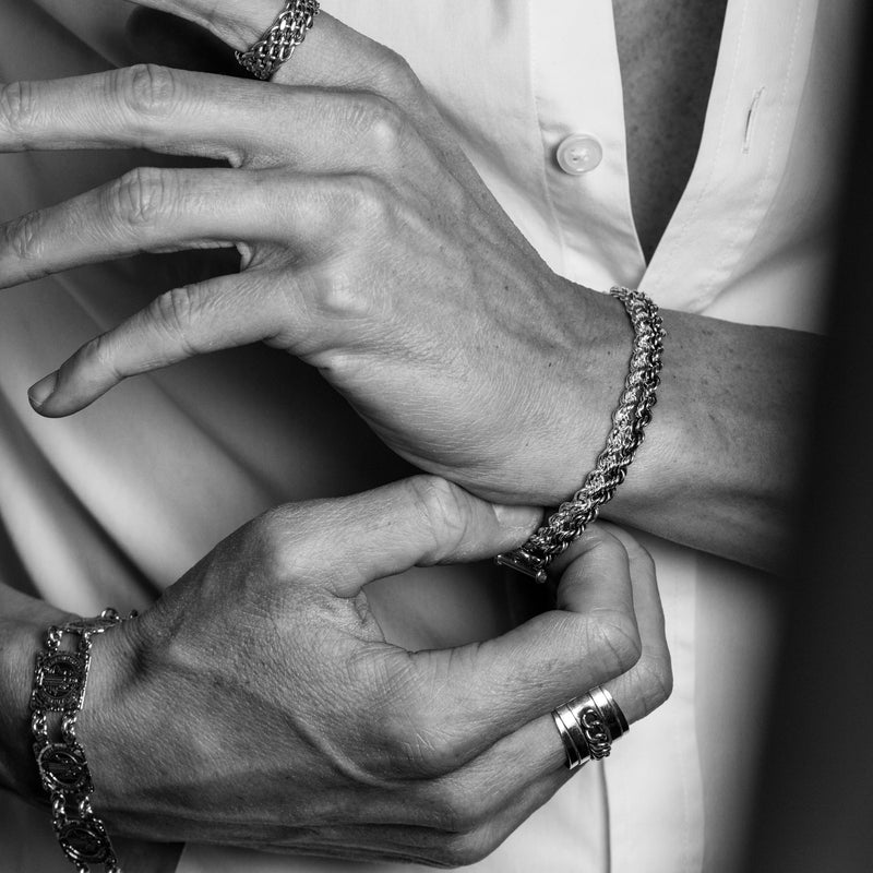 Bracelet en argent massif homme