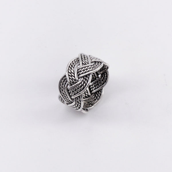 Bague argent tressé homme