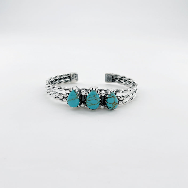 Men's silver bangle - Rocio