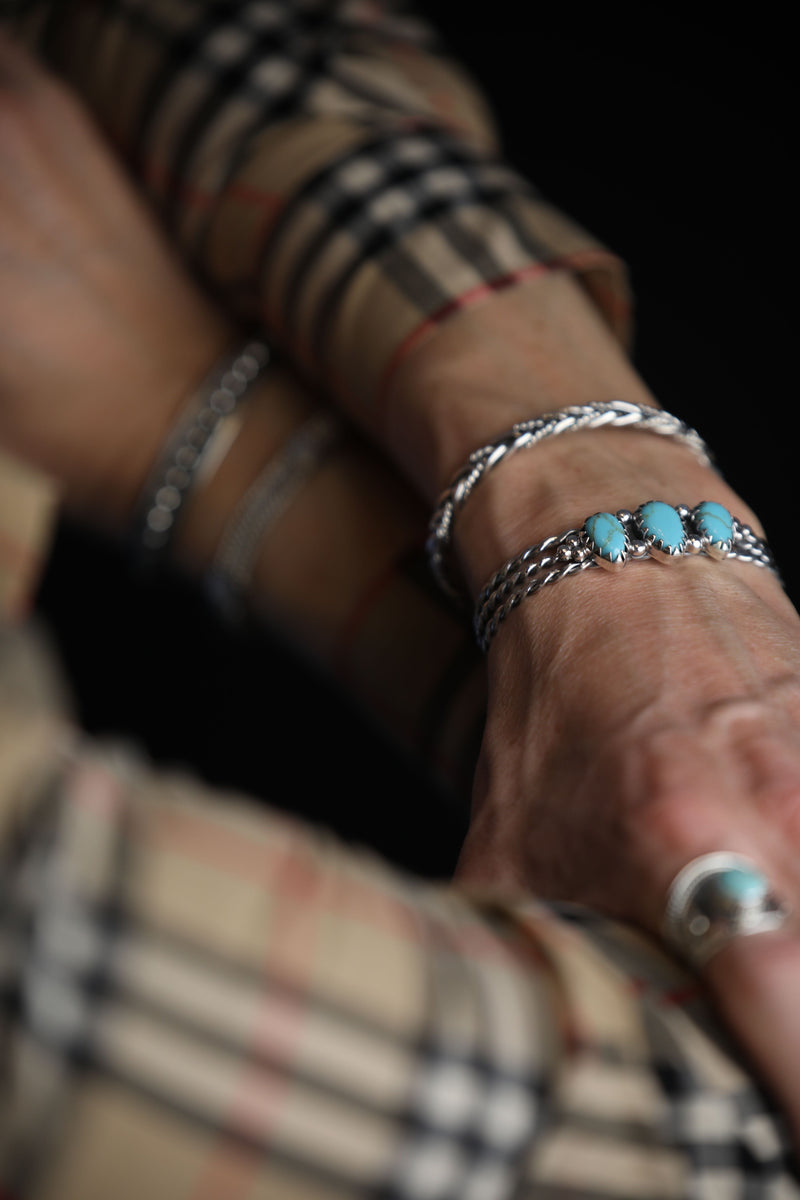 Men's silver bangle - Rocio