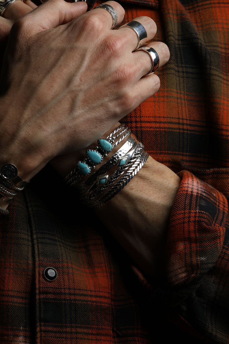 Men's silver bangle - Rocio