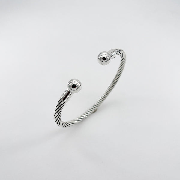 Men's silver bangle - Francisco